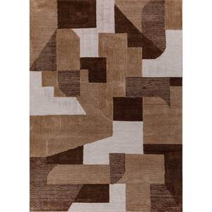 Tapis classique en laine et viscose tufté à la main, couleur ivoire, Top-7270, rectangulaire 9x12, pour la maison et le couloir, motif abstrait pour adolescents - Product Image 1
