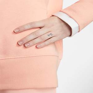 Sudadera holgada de cuello redondo acanalado para mujer, 80% Algodón, 20% poliéster reciclado, lana, puños acanalados y dobladillo, Peach Schnapps - Product Image 4