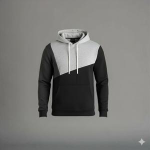 Nouveau design, sweat-shirt pour homme à col haut, fermeture éclair asymétrique, boutonnière, double cordon de serrage, coupe ajustée, veste décontractée, OEM - Product Image 1