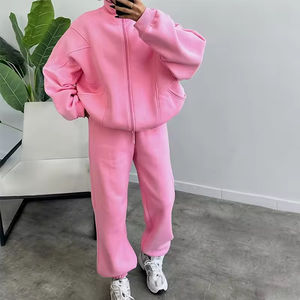 Ensemble sweat-shirt surdimensionné et pantalon de survêtement ample à jambe droite avec logo personnalisé |   Survêtement unisexe de qualité supérieure, vente en gros - Product Image 5