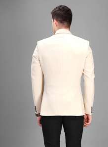Veste et blazer formels pour homme de qualité d'exportation avec col en pointe, coupe ajustée de qualité supérieure pour les vêtements de travail, disponible à la vente - Product Image 5