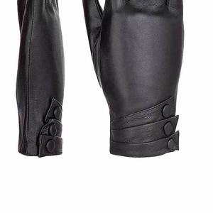 Gants longs d'hiver fantaisie de haute qualité, en cuir de vachette, doublure entièrement polaire, écran tactile extérieur - Product Image 6