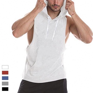 Débardeur à capuche personnalisé avec logo Hip Hop pour hommes, pour la musculation et la salle de sport, en tissu de coton doux de qualité, multicolores, respirant, grandes tailles - Product Image 2