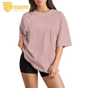 Camiseta básica de gran tamaño con logotipo de impresión personalizado de peso pesado Camiseta de algodón 100% de moda de talla grande de alta calidad para mujer - Product Image 6
