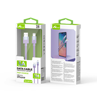 Morado para iPhone 3A 1M Cable de carga rápida USB a Apple 3,0 aleación de aluminio de cobre puro para iPhone