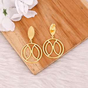 Pendientes Minimalistas Hechos a Mano de Latón para Mujer, Joyería Ligera, Joyería al por Mayor, Pendientes de Botón, Pendientes de Moda para Boda - Product Image 4