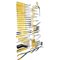 Juego de 3 uds de alta calidad Kerrison Rangers 7 pulgadas 3mm 4mm 5mm hasta 45 grados mango dorado instrumentos ortopédicos quirúrgicos