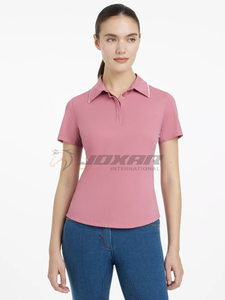 Nueva llegada de camisa de montar Ecuestre para mujer transpirable superior que absorbe la humedad de secado rápido tejido elástico mujeres montando yops - Product Image 4