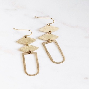 <b>Earrings</b> Hammered Unique Brass Fashion <b>Gold</b> Silver Handmade Jewelry Set Statement <b>Earrings</b> Brass - Product Image 3