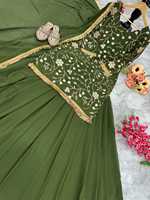 LANCEMENT DU NOUVEAU DESIGNER DE FÊTE ET DU LEHENGA AVEC DU TRAVAIL DE BRODERIE ET DE LA DENTELLE AVEC L'ENSEMBLE DUPATTA