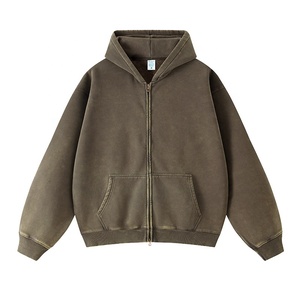 Sweat à capuche en polaire épaissie dégradé personnalisé pour hommes qualité supérieure décontracté surdimensionné Vintage délavé ample tendance hiver - Product Image 6