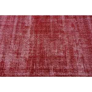 5.2x8 ft Turkish Rug, <b>Red</b> Check Vintage <b>Wool</b> Rug - Product Image 5