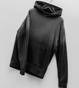 Sweat à capuche d'hiver personnalisé, respirant, effet usé et délavé au soleil, en polyester/coton épais, tissu French Terry délavé à l'acide - Product Image 3