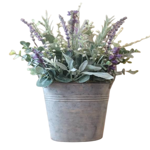 Vase à fleurs en acier galvanisé fait main dans un seau français moderne de style design vintage pour la décoration personnalisée de la maison et du jardin - Product Image 2