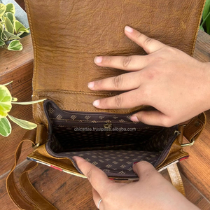 Handmade Kilim Leather Jacquard <b>Fabric</b> Crossbody Shoulder Bag High Quality Genuine Leather Ethnic Bag Vintage Handbag for Women - Product Image 6