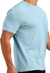 Ringer Casual Camisetas de algodón para hombre Ligero Transpirable con detalle de bolsillo para mujer Estilo - Product Image 4