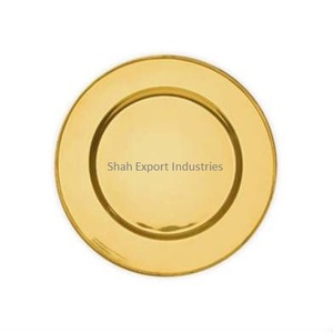 Nouvelle assiette de chargeur en métal en acier inoxydable de qualité supérieure à la main assiette de service en métal sous assiette - Product Image 2