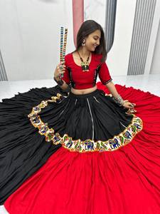 Lanzamiento del Nuevo Zain Exports: Tela Moderna para Lehenga Choli Festiva, 100% Algodón, con Trabajo GAMTHI, Reversible, para Diwali/Bodas - Product Image 6