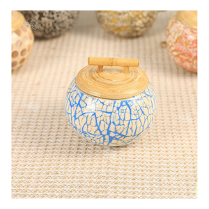 Pot en bambou nacre fait main, pot en bambou incrusté de nacre, adapté au stockage de perles, de boutons et à la décoration de la salle de loisirs créative, Vietnam - Product Image 4
