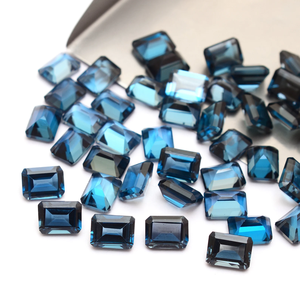 Pierre taillée octogonale en topaze bleue AAA + Londres | 6x8mm Octo à facettes véritable topaze pierre précieuse | Pierres de fabrication de bijoux en vrac - Product Image 1