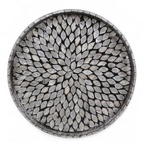 Plateau de service artisanal en nacre, incrustation décorative de coquillages naturels, décoration écologique pour la maison, Vietnam