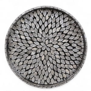 Bandeja de Servir Hecha a Mano con Madreperla, Bandeja Decorativa con Incrustaciones de Concha Natural, Decoración Ecológica para el Hogar - Product Image 2