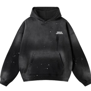 New Arrivals <b>Men</b> Distressed <b>Hoodies</b> High Quality Sublimated Printed Logo Drop Shoulder <b>Hoodies</b> - Product Image 4