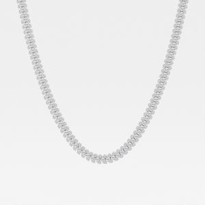 Collar de Tenis de Diamantes de Laboratorio y Oro Blanco Sólido de 18k para Mujer, Joyería de Diamantes de Lujo, Collar con Colgante Personalizado - Product Image 5