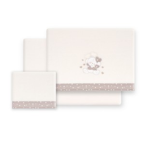 Juego de Ropa de Cama de 3 Piezas en Polar Coral, Modelo Oso Corazones con Diseño de Personajes, Técnica No Tejida - Product Image 1