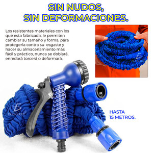 Manguera de Jardín Extensible de 150 pies (15 Metros) con Pistola de Riego, Fabricada en Látex, ABS, Acero y Aluminio Flexible - Product Image 4