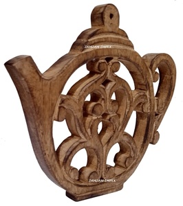 Handcrafted Teapot Design Wooden Trivet <b>Coaster</b> for Hot Pots, Pans and Teapots Decorative <b>Heat</b>-Resistant Kitchen Table Protector - Product Image 3