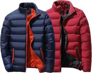 Veste universitaire d'hiver à la mode pour hommes Manteau bouffant à capuche en laine avec manteau bouffant rembourré isolé en duvet résistant à l'eau - Product Image 6