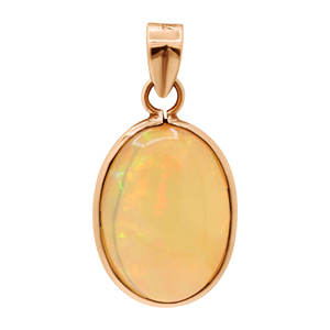 Pendentif en pierre précieuse opale éthiopienne naturelle de forme ovale pendentif en pierre précieuse cabochon or jaune 18 carats bijoux classiques - Product Image 2