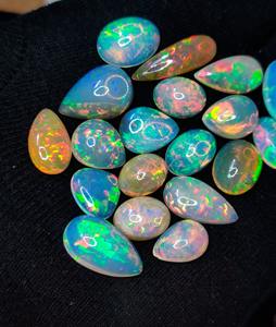 Cabochon d'opale éthiopienne naturelle de qualité supérieure Multi opale de feu pierres précieuses Cabochon d'opale de feu mélange Lot pour la fabrication de bijoux bague collier - Product Image 4