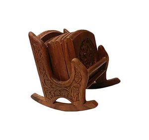 High Quality Bamboo Wood <b>Coaster</b> <b>Set</b> <b>with</b> <b>Holder</b> Customized Eco-Friendly Engraving for Beer Tea Coffee Square UV Printing Logo - Product Image 2