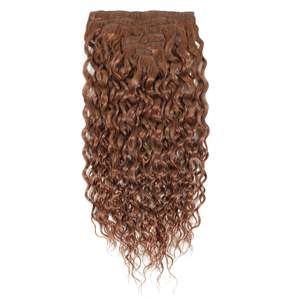 Extensiones de Cabello con Clip de 30 Pulgadas, Cabello Humano Remy, Rizado <span class=keywords><strong>Afro</strong></span> <span class=keywords><strong>3B</strong></span>, Ondulado Suelto, Color Cobre Medio - Product Image 3