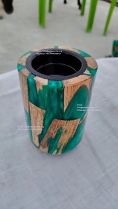 Modern Islamic Incense Burner Epoxy Resin <b>Bakhoor</b> Burner with Wooden Tray <b>Oud</b> Mabkhara for Ramadan Home Decor and Gift - Product Image 2