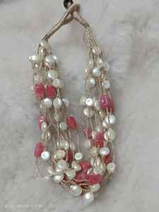 Conjunto de collar de perlas con cuentas de Bollywood indio, conjunto de collar Premium pesado de calidad, joyería étnica AD Polki, bodas para mujeres y niñas - Product Image 4