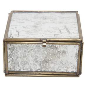 Nouvelle petite boîte décorative en laiton et verre conception personnalisée boîte à bijoux en verre et laiton antique exportateur en gros - Product Image 3