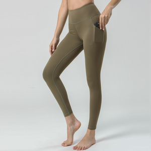 Custom Logo Wear Fitness Activewear Gym for Women <b>Nylon</b> <b>Leggings</b> High Waist Yoga Pants Tummy Control <b>Leggings</b> With Pocket - Product Image 4