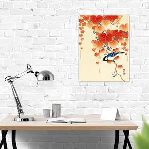 Impression artistique sur papier d'oiseaux et d'algues rouges d'Ohara Koson - Product Image 2