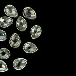 Cuentas de Amatista Verde en Forma de Pera, Facetadas, Briolette, 9x12 mm, Pares Combinados - Product Image 3