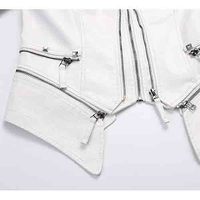 Veste courte de moto en cuir avec rivets de grande taille Veste punk rock à manches longues pour femmes pour hommes