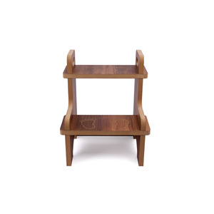 Tabouret d'escalier Montessori en bois brun pour enfants, antidérapant, pour lavabo de salle de bain, éducatif et durable - Product Image 3