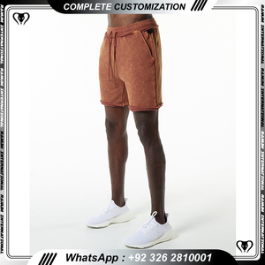 Acid <b>Wash</b> Shorts for <b>Boys</b> With Two Pockets Drawstring Waist Streetwear Summer Outdoor Shorts With Custom Logo Printed - Product Image 3