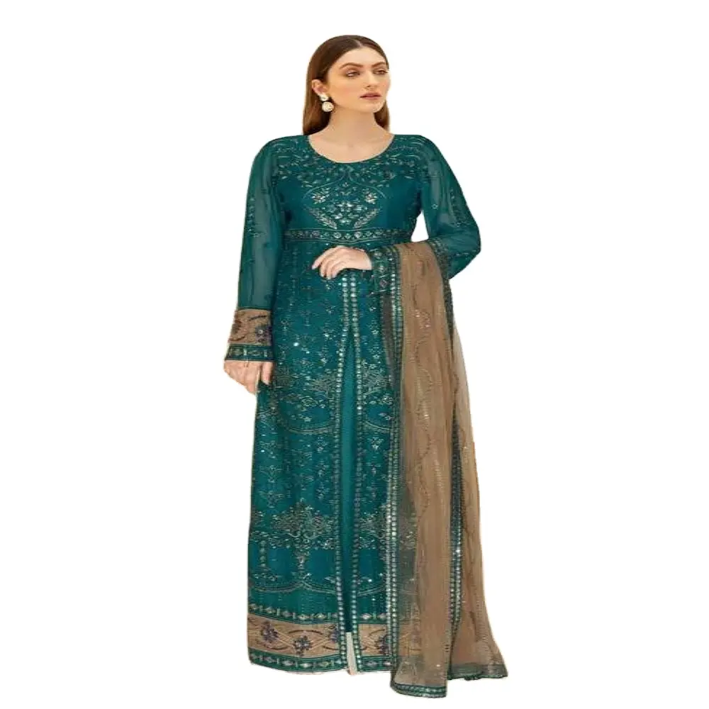 Rabatt auf die neueste Kollektion der Marke Ramsha Volumen Kashish neueste Kollektion für Frauen Party tragen schwere bestickte Kleider