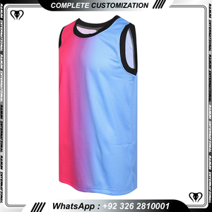 Venta al por mayor de tela transpirable de secado rápido camisetas de baloncesto en blanco de diseño personalizado camiseta de práctica de baloncesto - Product Image 2