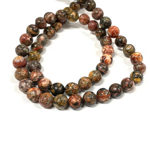 Perles de pierre Jaspe léopard, fil de perles, bijoux en pierre, pierres précieuses lisses en vrac, collier de guérison, cristal naturel, grossiste - Product Image 3