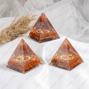 Pirámide de Cristal de Jaspe Rojo Orgone, la Más Vendida al por Mayor, con Globo para Meditación Positiva - Product Image 4