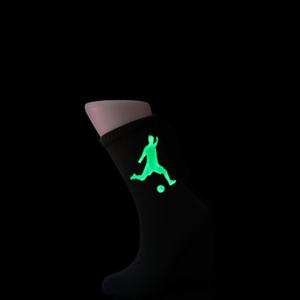 Calcetines de algodón deportivos de neón unisex, cómodos y transpirables con estampado de letrero luminoso, diseño de logotipo informal en la parte inferior de punto de Spandex - Product Image 1
